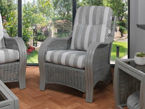 Desser - Turin - Grey Wash - Cane Armchair