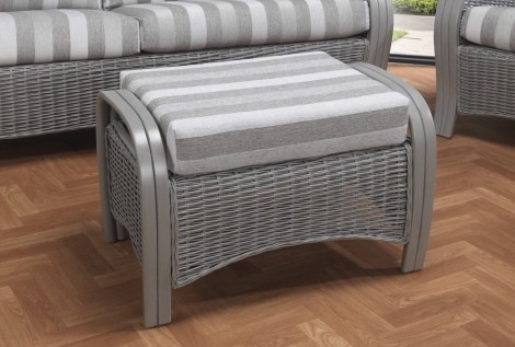 Desser - Turin - Grey Wash - Cane Footstool