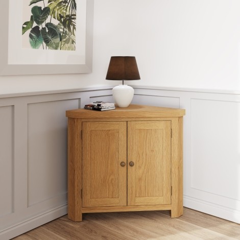 Colton Medium Oak - Corner Cabinet