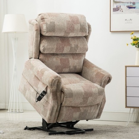 GFA - Lincoln Standard Size - Autumn Mosaic - Fabric Dual Motor Riser Recliner Chair