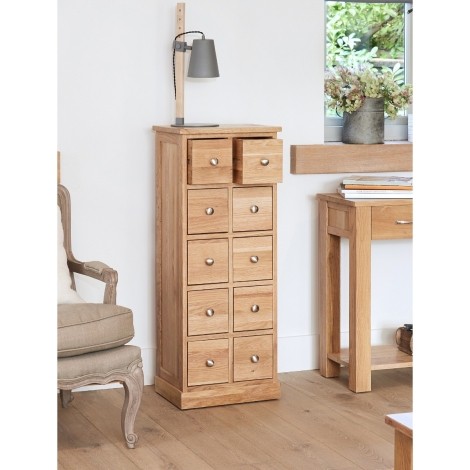 Mobel Oak Multi-Drawer DVD / CD Storage Chest COR17C