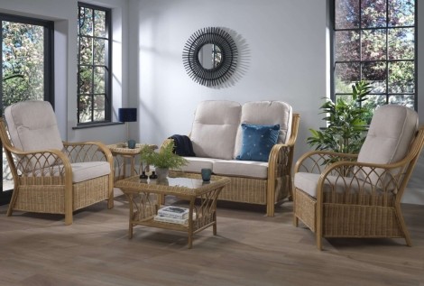 Desser - Vale - Light Oak - Cane 2 Seater Sofa & 2 Chairs