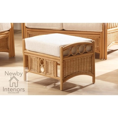 Vale Footstool Light Oak Rattan