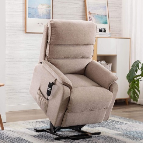 GFA Valencia Riser Recliner - Lisbon Wheat Fabric (Beige)