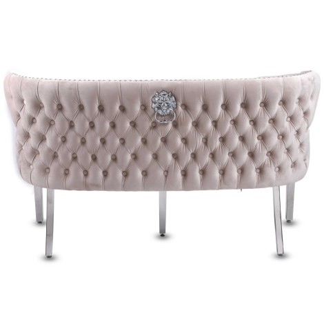 Valentino Mink Velvet, Silver Lion Knocker High Back Bench