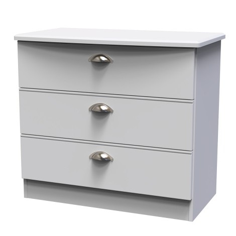 Victoria - Chest of 3 Drawers - Grey Matt Finish