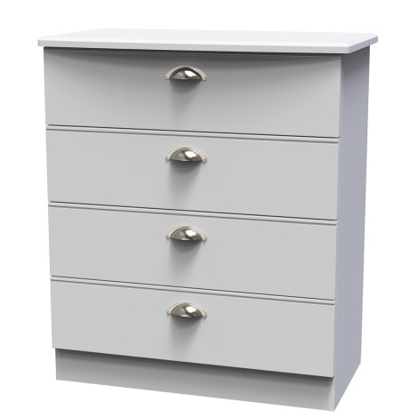Victoria - Chest of 4 Drawers - Grey Matt Finish