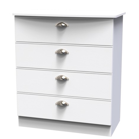 Victoria - Chest of 4 Drawers - White Ash Finish