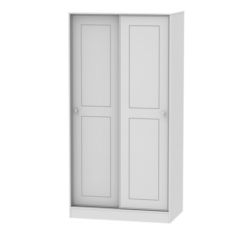 Victoria - Grey Matt with Riviera Oak Top 2 Sliding Door Wardrobe