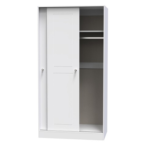 Victoria - 2 Sliding Door Wardrobe - White Ash Finish
