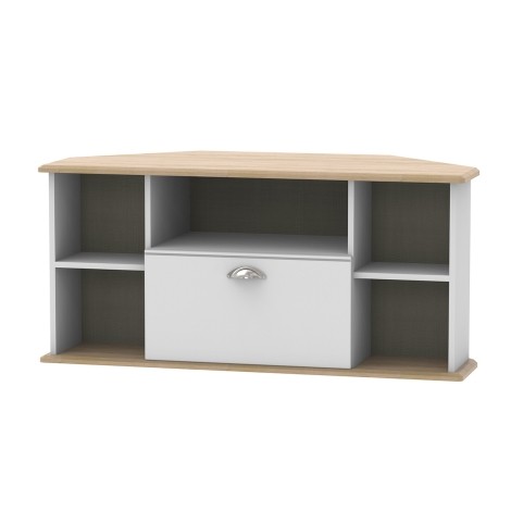Victoria - Grey Matt with Riviera Oak Top Corner TV Unit