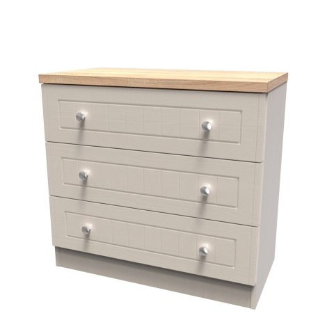 Vienna - Kashmir Ash with Bardolino Oak Top Chest of 3 Drawers
