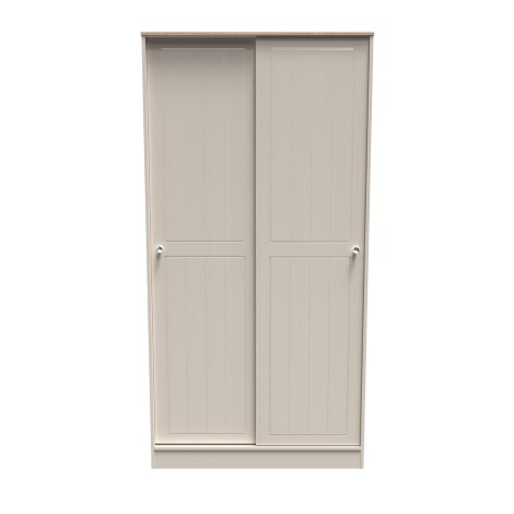 Vienna 2 Door Sliding Robe (100cm wide) Kashmir Ash & Bardolino Oak