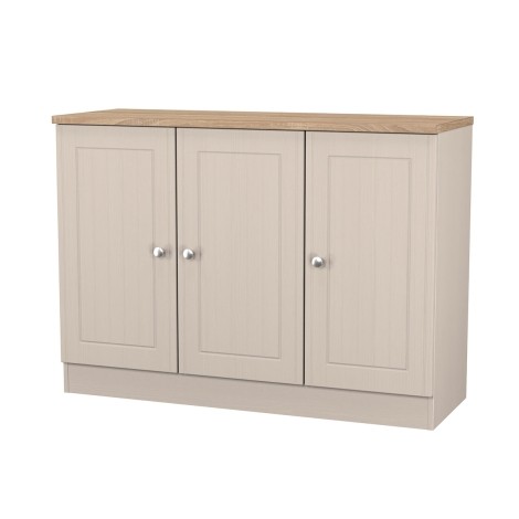 Vienna - Kashmir Ash with Bardolino Oak Top 3 Door Cabinet