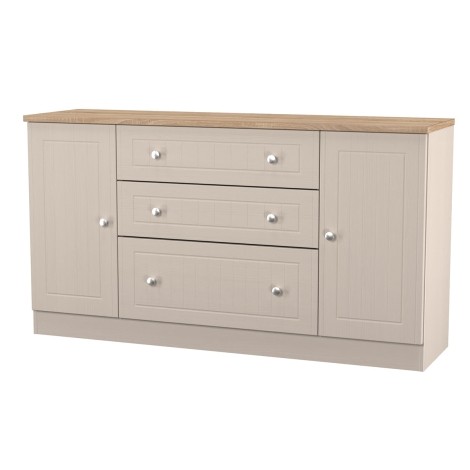 Vienna - Kashmir Ash with Bardolino Oak Top 2 Door 3 Drawer Wide Chest