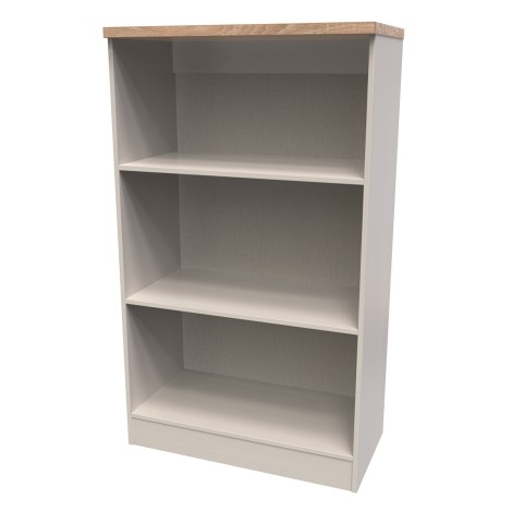 Vienna - Kashmir Ash with Bardolino Oak Top Open Bookcase