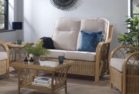 Desser - Vale - Light Oak - Cane 2 Seater Sofa