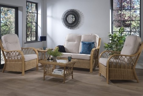 Desser - Viola - Light Oak - Cane 2 Seater Sofa & 2 Chairs