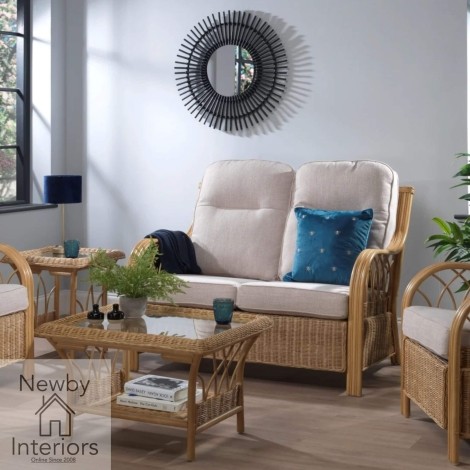 Viola 2 Seater Light Oak Rattan
