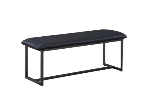 Baumhaus - Urban Elegance - Black Faux Leather - Steel Frame - Dining Bench VPR03E