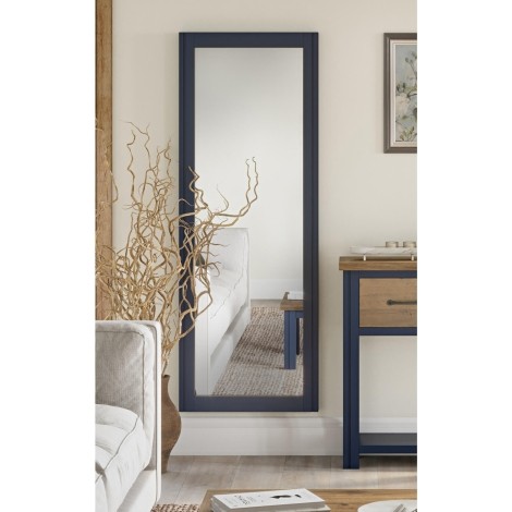 Splash Of Blue - Painted - Reclaimed - Extra Long Wall Mirror