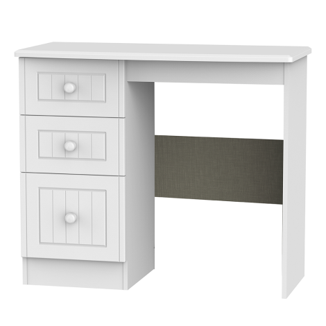 Warwick - White Matt Single Pedestal Dressing Table / Vanity Table / Desk
