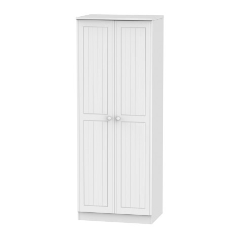 Warwick - White Matt 2 Door Double Tall Plain Wardrobe