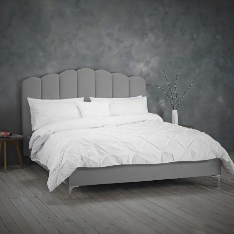 Willow Silver Velvet King Size Bed 