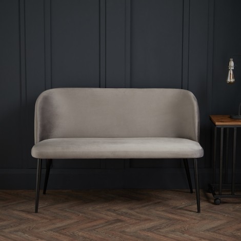 Zara - Grey - Plush - High Back - Bench