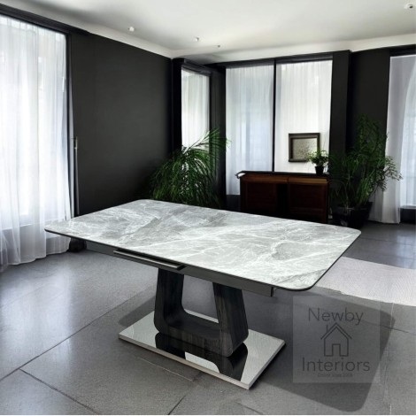 Zermatt Grey Ceramic Centre Extending Dining Table (160-200cm)