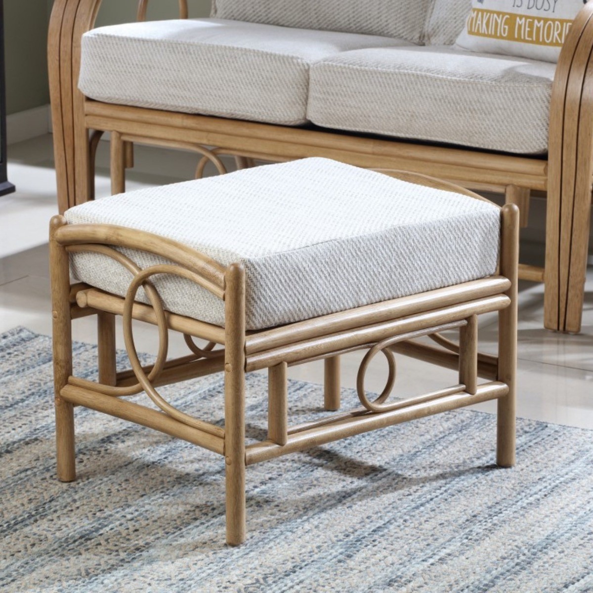 Desser - Madrid - Light Oak - Cane Footstool