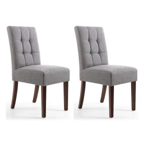 Moseley Waffle Linen Effect Steel Grey with Walnut Legs (Pair)