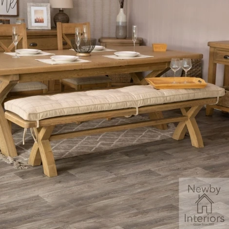 Hoxley Smoked Oak - Natural Check Cushion For 200cm Bench (HO-20BC-N)