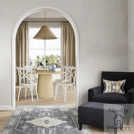 FITWHICHA - 2x Fitzroy White Wooden X Back Dining Chair with Natural Cane Seat