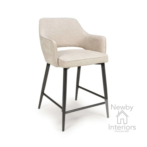 TED-240-NA - 2x Ted Natural Fabric Counter Chair Metal Legs