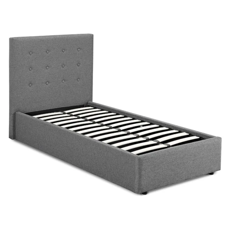LUCCAGREY3.0* - 3'0 Lucca Grey Linen Single Bed