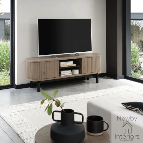 Vega Grey Oiled Oak & Peppercorn Media Unit (3043-25)