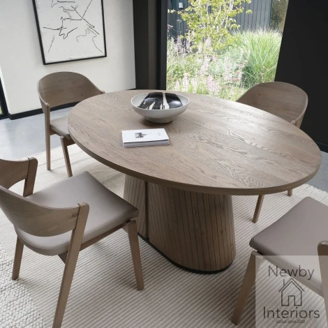 Vega Grey Oiled Oak & Peppercorn 6 Seater Table (3043-4)