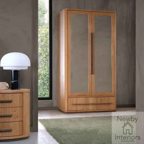Vega Knotty Oak & Weathered Oak Double Wardrobe