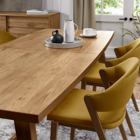 6049-2 - Camden Rustic Oak 4 to 6 Seater Extending Dining Table