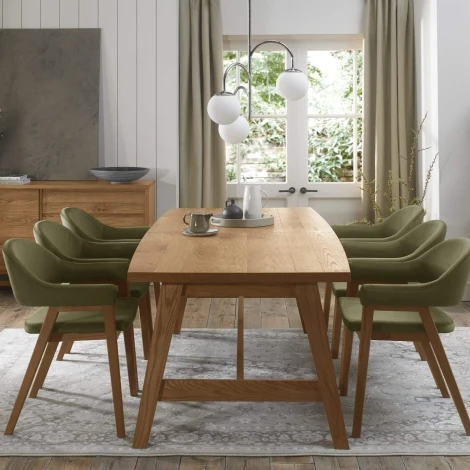 6049-3 - Camden Rustic Oak 6 to 8 Seater Extending Dining Table