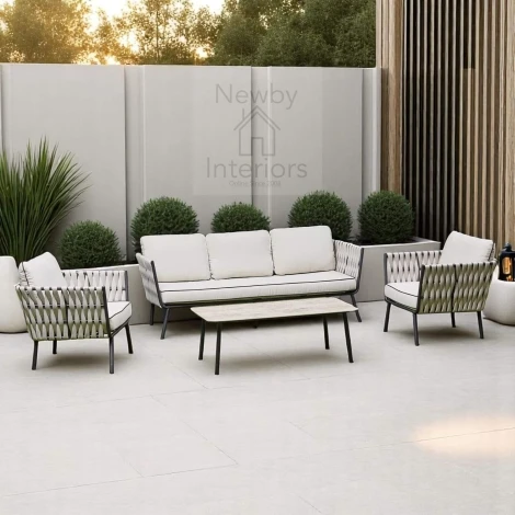 Alexa Aluminium & Rope Lounge Set - Beige