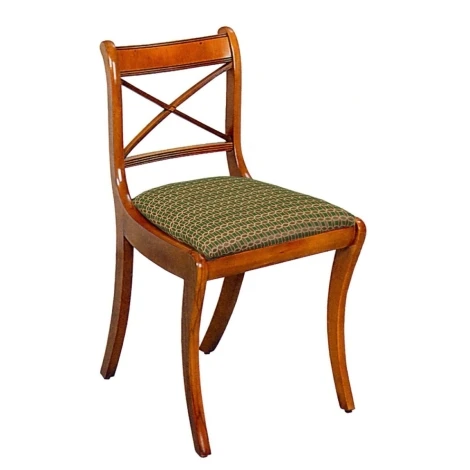 274 - Reproduction Cross Stick Dining Chair (Choice of Finish & Fabric)