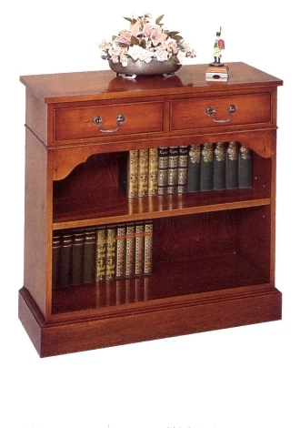 Antique Reproduction - 2 Drawer Low Bookcase