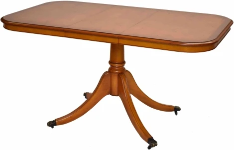 967 - Antique Reproduction - Single Pedestal D End Dining Table