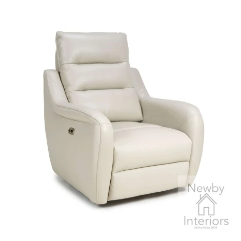 APO-311E-CK - Apollo Chalk Leather Electric Power Recliner Chair