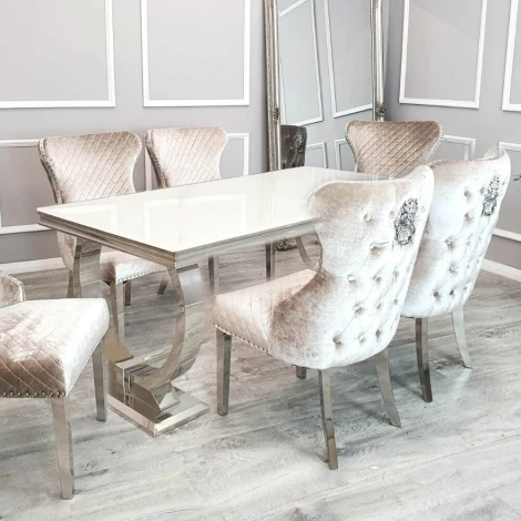 1.5-ARNADT-WG - Arriana White Glass Dining Table (150cm)