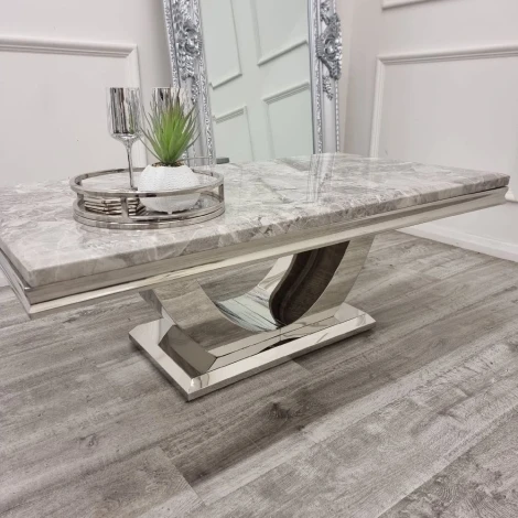 ALCT-LGM - Arial Light Grey Marble Coffee Table