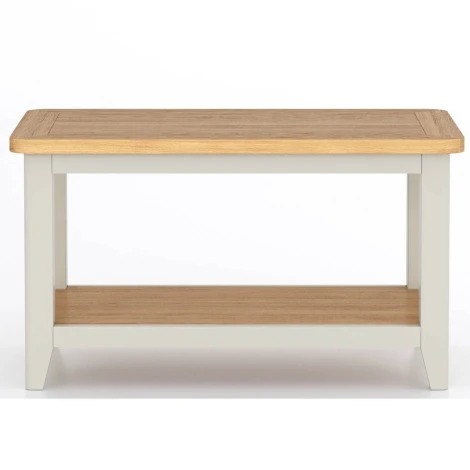 Arlena - Oak Top Coffee Table With Lower Shelf - Grey Painted Finish