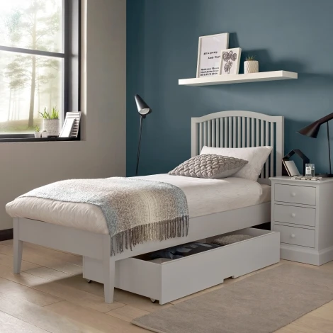 7900-42BD - Ashby Soft Grey Slatted Bedstead (Single 90cm)